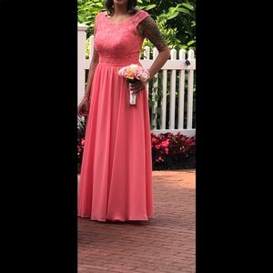Coral bridesmaid dress